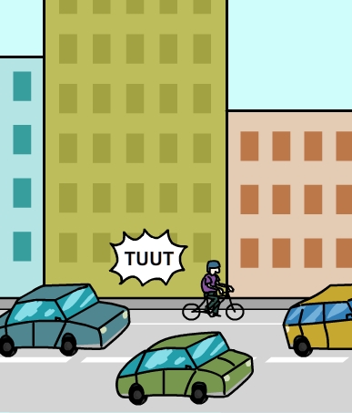 Santiago circula por la ciudad en el carril bici