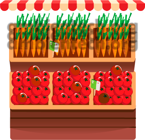el desperdicio alimentario: estanterias de supermercado con fruta y verdura
