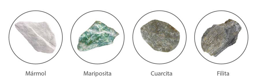 foto de 4 rocas metamórficas